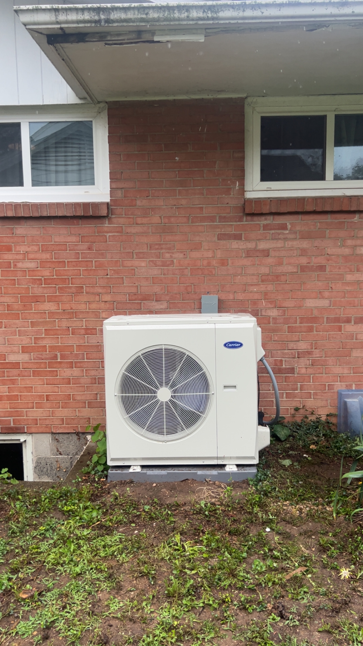 Carrier ductless system installed at a brick home